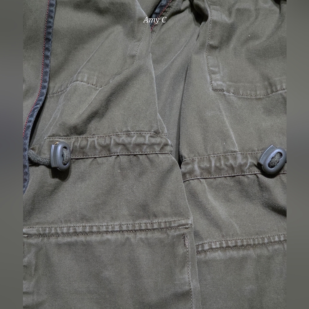 Tommy Hilfiger Army Green Utility Jacket for Women Size Large, Adjustable Waist - Picture 6 of 10